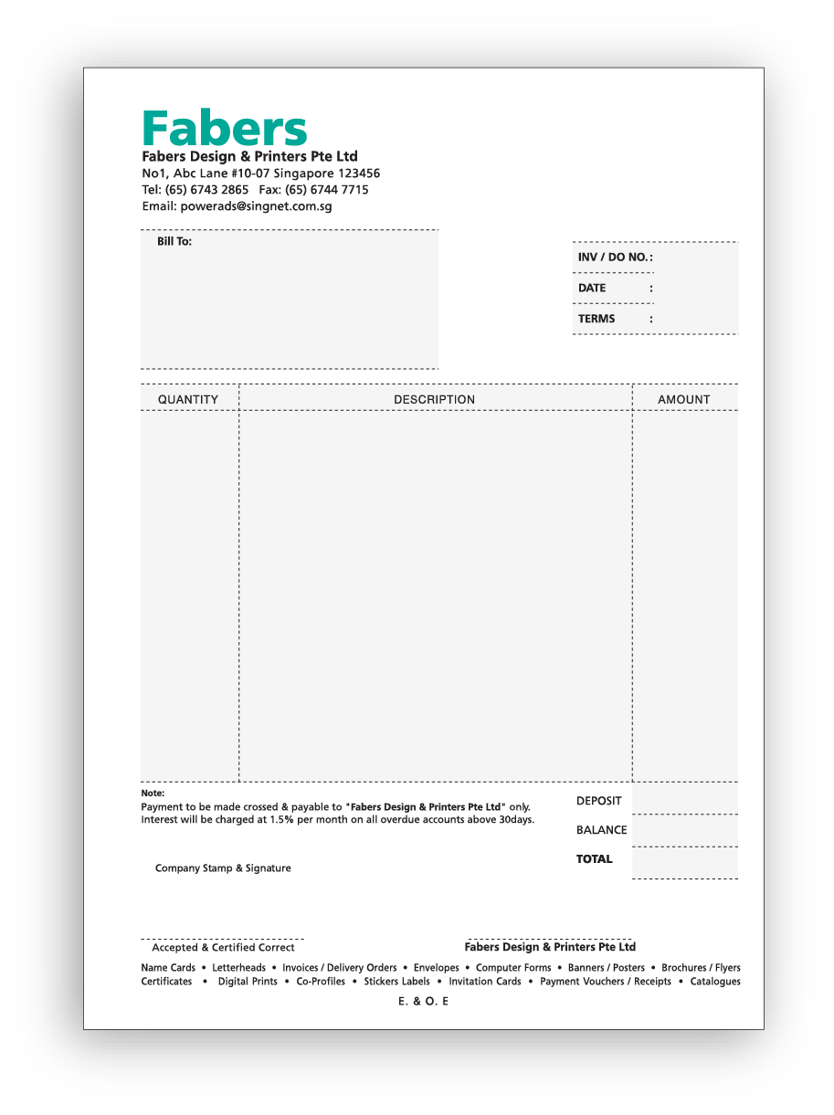 Invoice printing